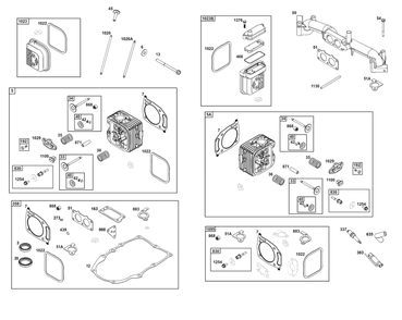 Cylinder Head Group Diagram and Parts List for 386777-0011-G1  Briggs and Stratton Engine